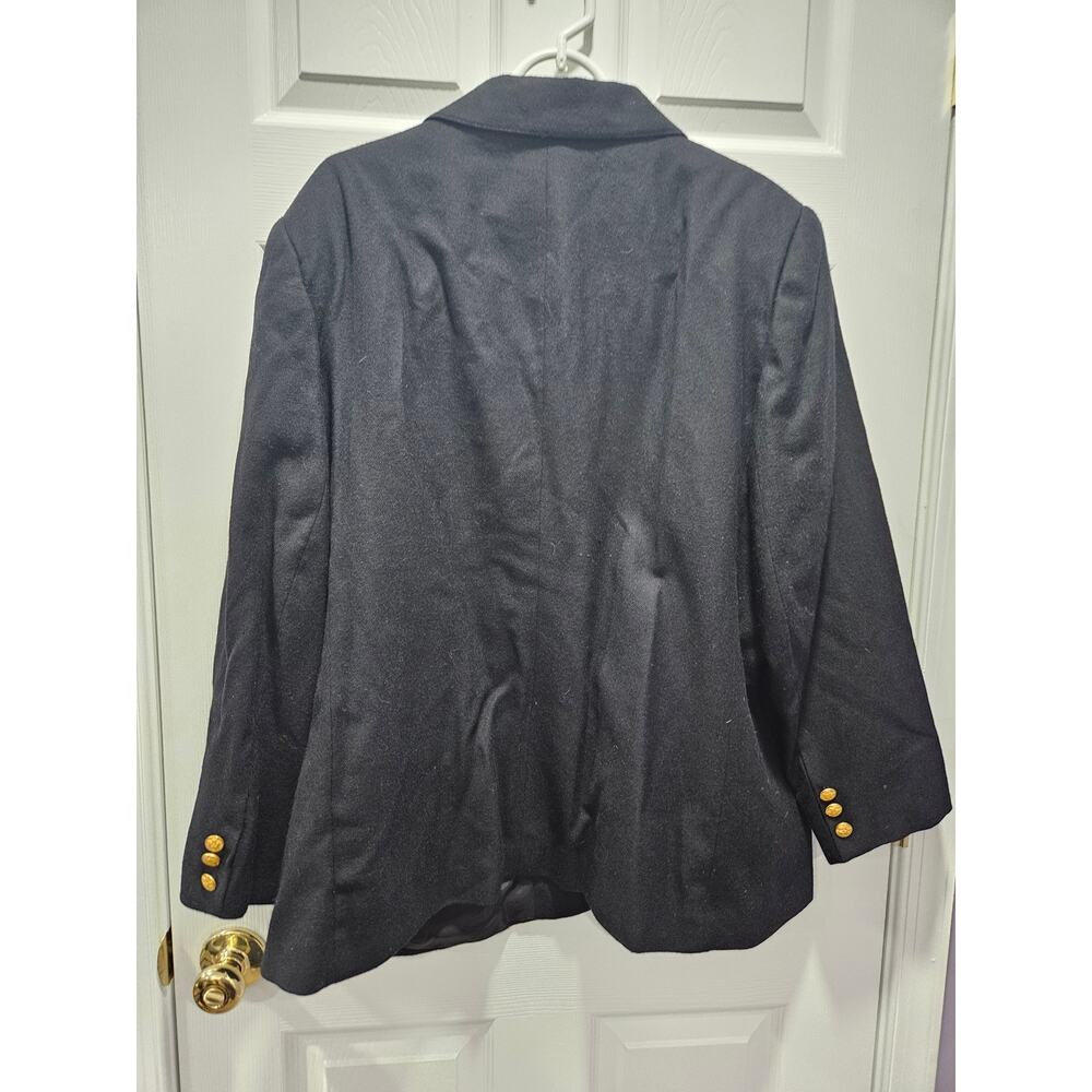 Vintage Giorgio Sant’Angelo Black Wool Blazer Gold Crest Buttons Women’s 22 - Picture 6 of 8